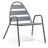 Fauteuil d'ext&eacute;rieur Fun acier gris ardoise 68x71xH76cm
