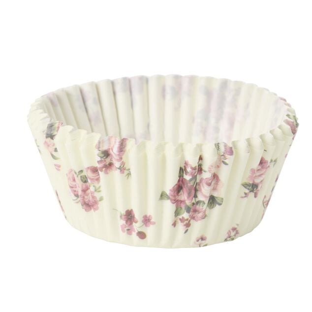 Caissette de cuisson x75 cupcakes et muffins en papier motif floral &Oslash;7xH5cm