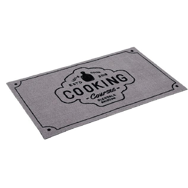 Tapis de cuisine rectangulaire gris