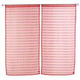 Vitrage &agrave; passants rayure uni 60x120cm x2