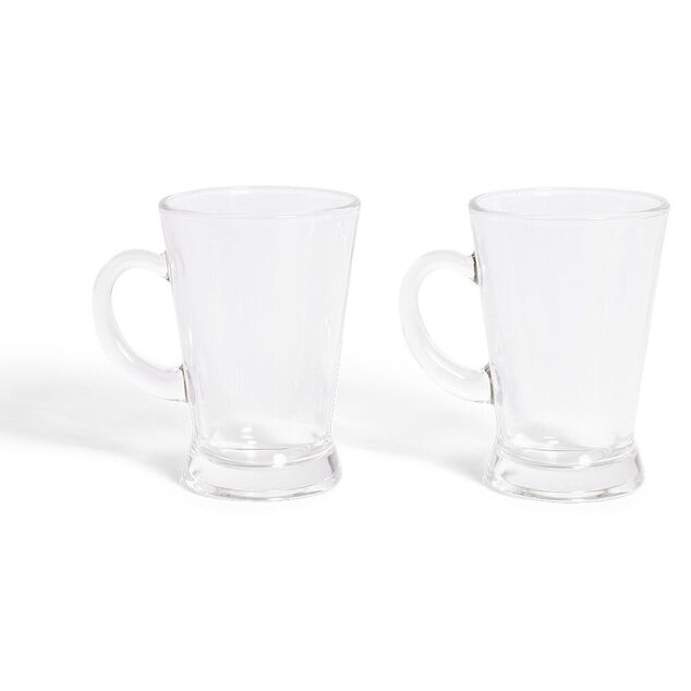 Lot de 2 tasses &agrave; caf&eacute; 170ml verre transparent