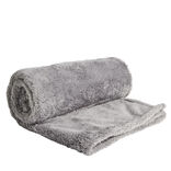 Plaid &agrave; poils longs gris 127x152cm