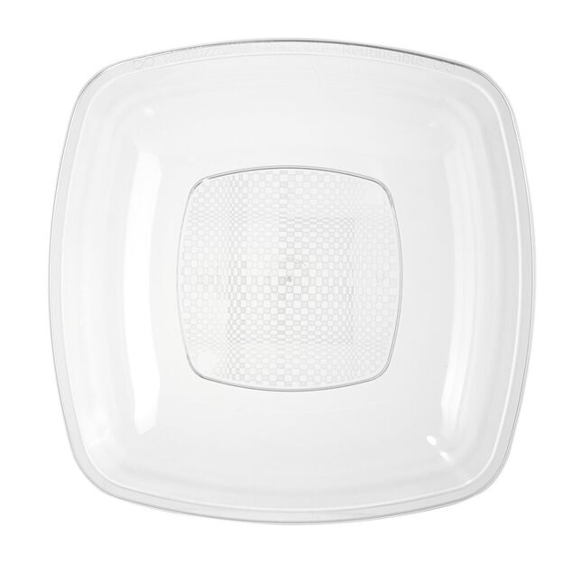 Lot de 6 assiettes plastique transparent Ø18cm