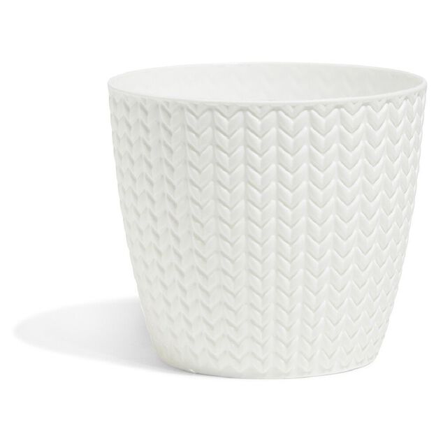 Cache pot chevron en plastique  &oslash; 13cm