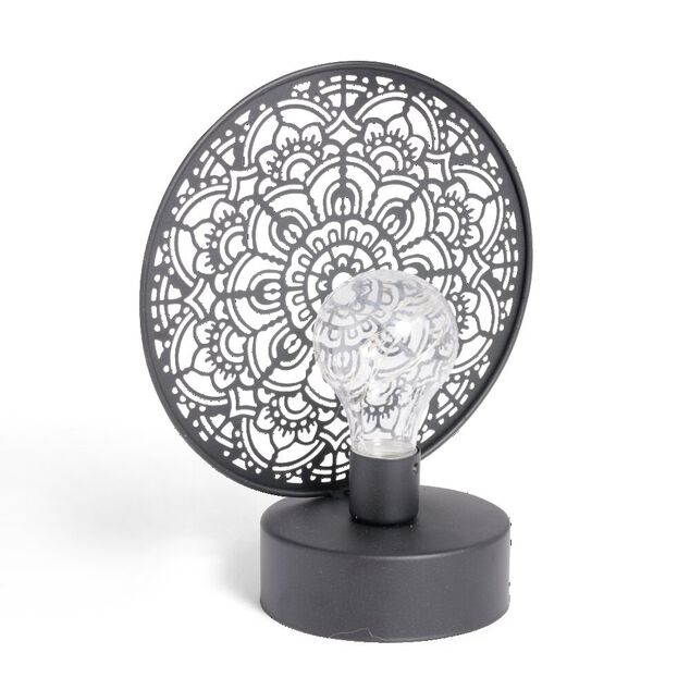 Lanterne LED rosace m&eacute;tal noir 18x10xH21,5cm