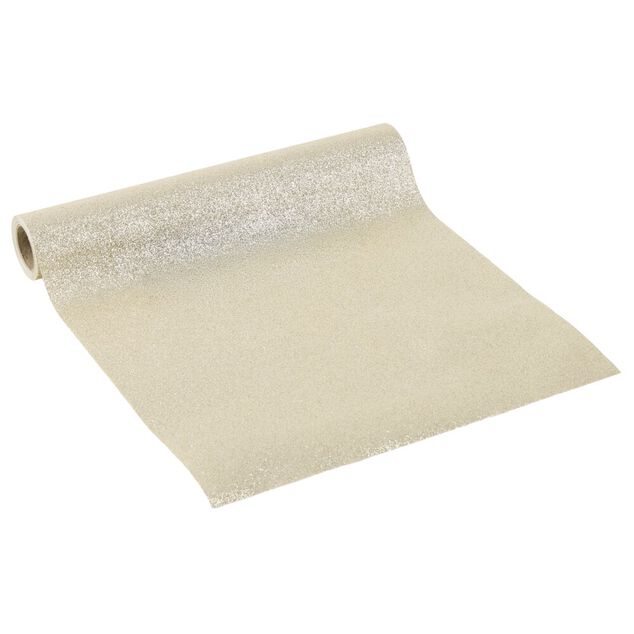 Chemin de table paillette polyester L300X28 cm dor&eacute;