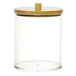 Pot de rangement pour coton tige avec couvercle bambou &Oslash;6,5xH9,5cm