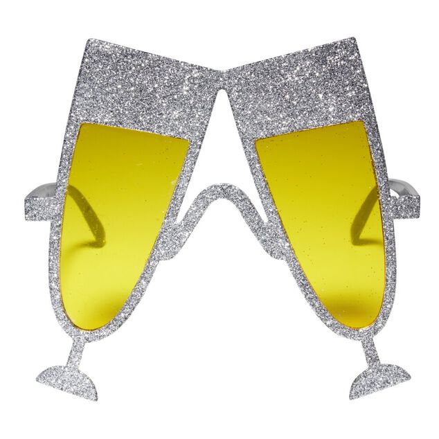 Lunettes forme flûte jaunes et argentées