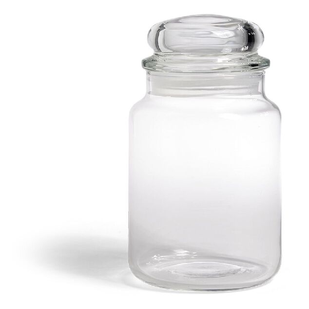 Bocal en verre transparent avec couvercle hermétique 800ml - H.17cm