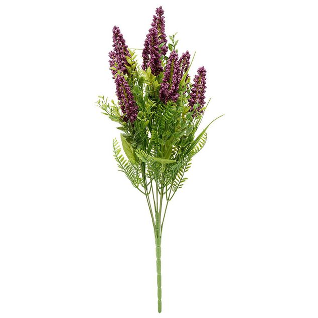 Piquet bruy&egrave;re fleur artificielle &Oslash;15xH56cm violet