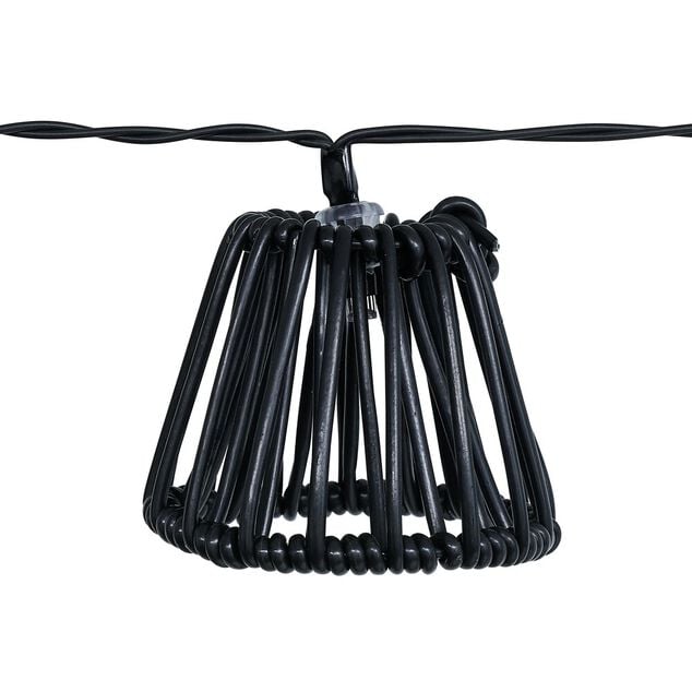 Guirlande solaire 10 LED design filaire noir 2,7m