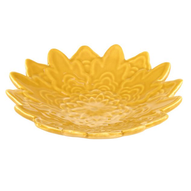 Vide-poche forme fleur de tournesol en dolomite &Oslash;13cm (3 mod&egrave;les)