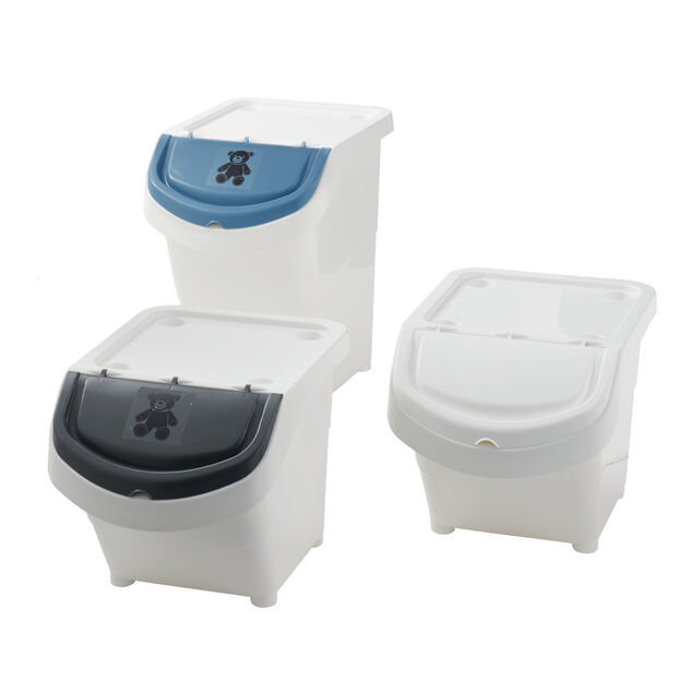 Bo&icirc;te de rangement blanche avec couvercle 20L