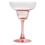 Verre à cocktail sur pied x2 en verre bleu et orange 240ml