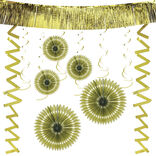 Kit de d&eacute;coration de f&ecirc;te &agrave; suspendre dor&eacute; 18 pi&egrave;ces
