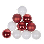 Boule de Noël rouge et blanche x10