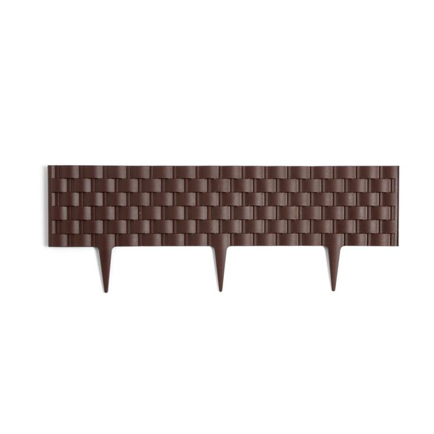 Bordure de jardin plastique effet tressé L60xH22cm (2 modèles gris ou marron)