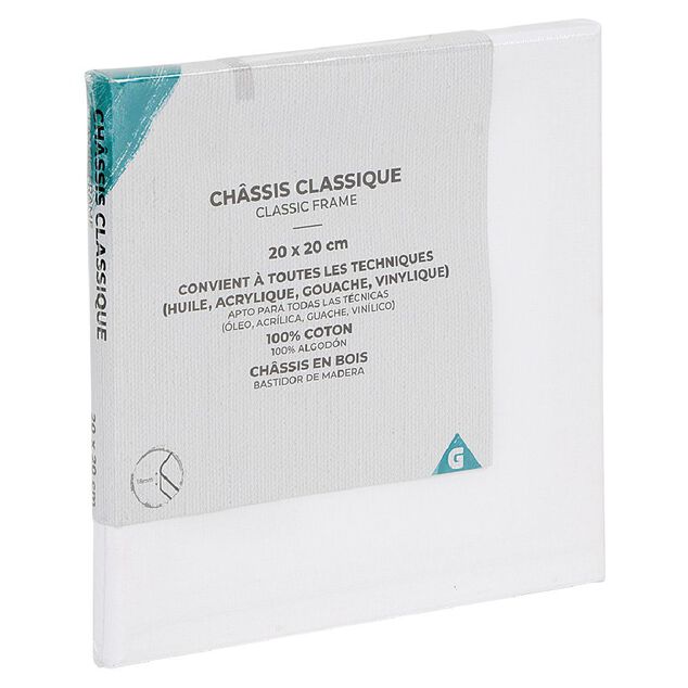 Toile &agrave; peindre sur ch&acirc;ssis 20 x 20 cm