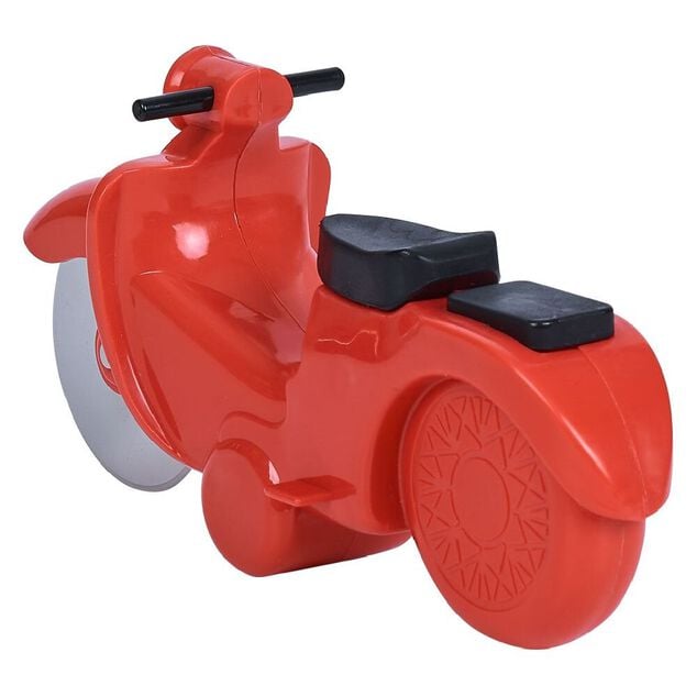 Roulette &agrave; pizza forme scooter rouge ou bleu