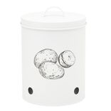 Bo&icirc;te de conservation pour pommes de terre en m&eacute;tal blanc