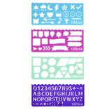 Règle pochoir x4 plastique 15cm