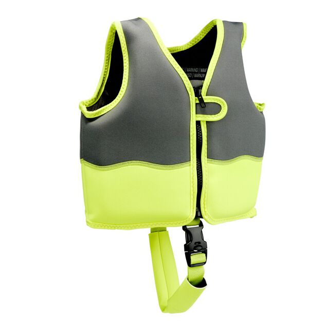 Gilet de natation enfant flottaison aileron vert et gris 2/3ans