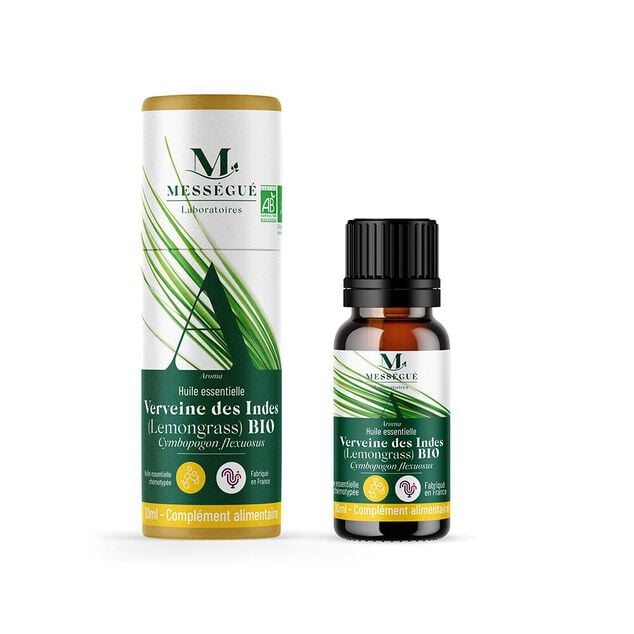 Huile essentielle verveine des Indes bio Mess&eacute;gu&eacute; lemon grass 10ml