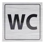 Signal&eacute;tique adh&eacute;sive "WC" - 8x8 cm
