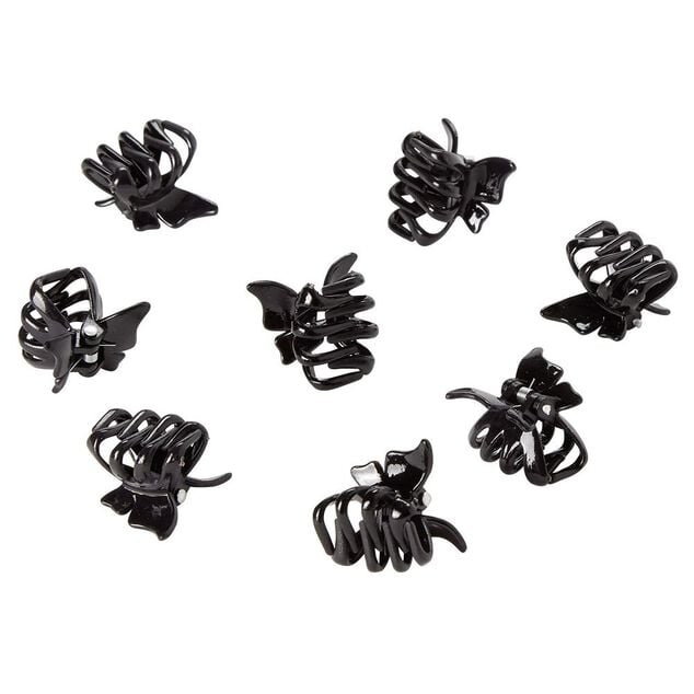 Mini pince design papillon noir x8