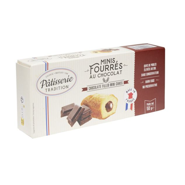 Minis g&acirc;teaux fourr&eacute;s chocolat x9 p&acirc;tisserie tradition 150g
