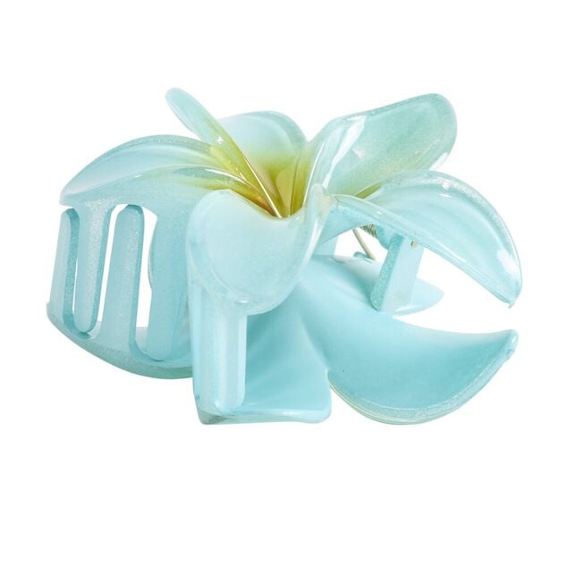 Pince &agrave; cheveux fleur hawa&iuml;enne plastique color&eacute; &Oslash;8cm (6 mod&egrave;les)