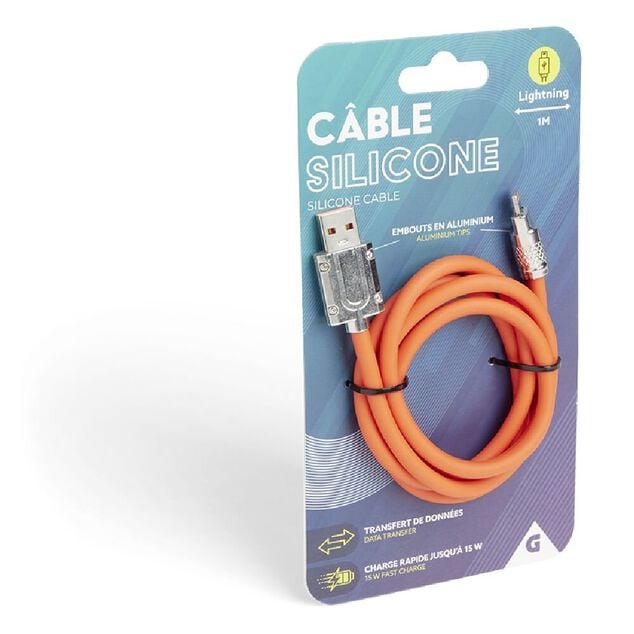 C&acirc;ble lightning 1m en silicone