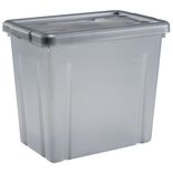 Bo&icirc;te de rangement en plastique gris fum&eacute;e 8,8L