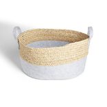 Pani&egrave;re jacinthe d'eau feutrine beige et gris clair 40x30xH18cm