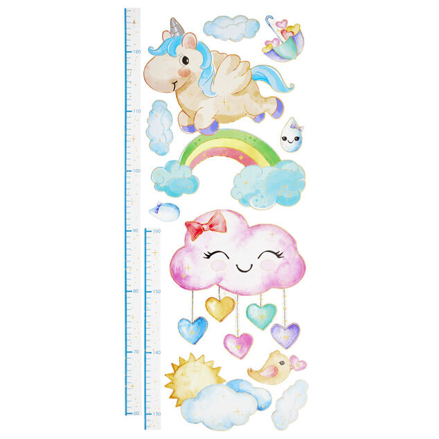 Toise murale d&eacute;corative papier adh&eacute;sif enfant L160cm (3 mod&egrave;les)