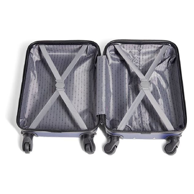 Valise cabine 26L rigide trolley 4 roues amovibles 51cm bleue