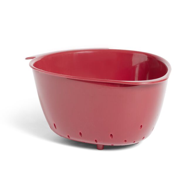 Passoire plastique rouge forme fraise