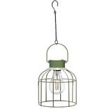Lanterne solaire m&eacute;tal vert &Oslash;14xH16/38cm
