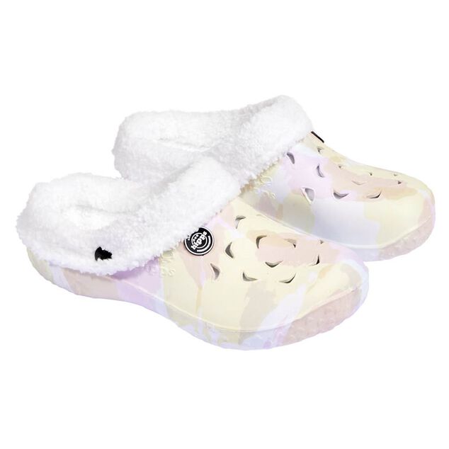 Sabots Hipps fourr&eacute; imprim&eacute; multicolore pour femme 38/39