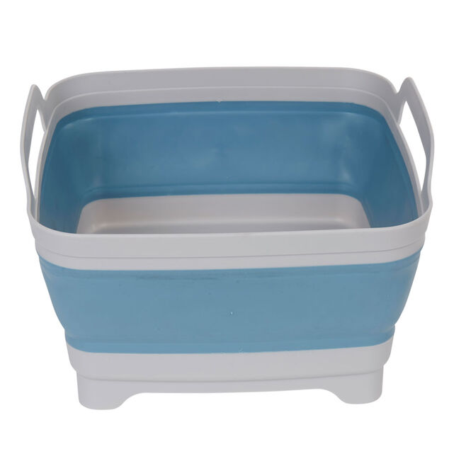 Bassine r&eacute;tractable bouchon &eacute;videur grise et bleue