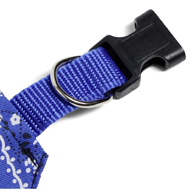 Collier bandana pour chien taille L polyester bleu