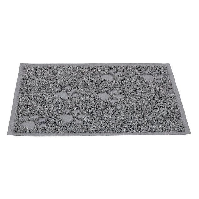 Tapis repose gamelle gris pour chat en silicone