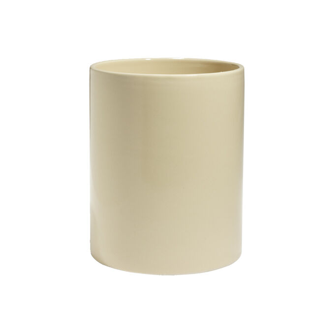 Pot de conservation 2,1L gr&egrave;s carreau de ciment couvercle bambou &Oslash;14,2xH17,7cm