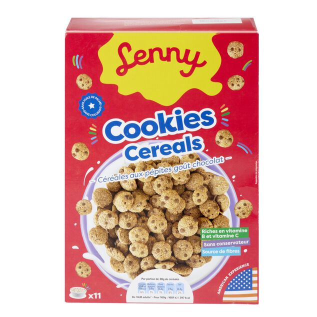 C&eacute;r&eacute;ales cookies Lenny aux p&eacute;pites de chocolat 300gr