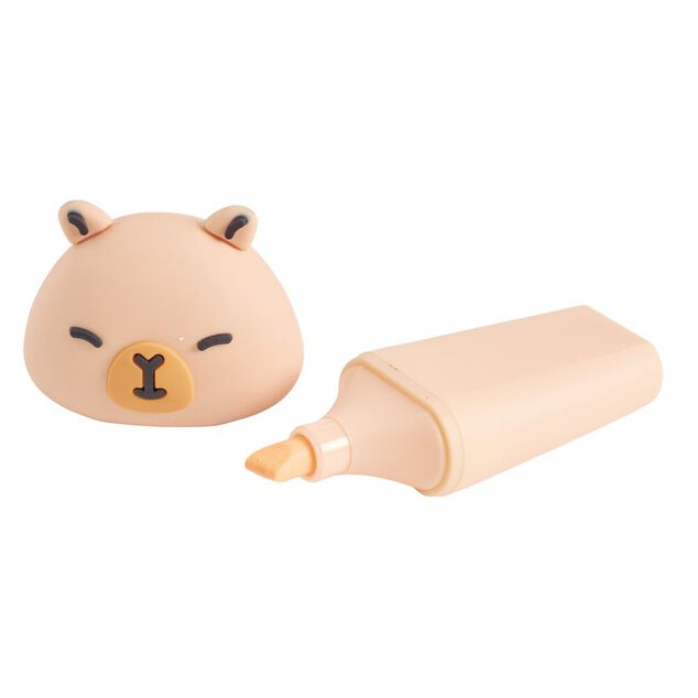 Surligneur x2 forme animal L7,5cm (2 mod&egrave;les capybara ou axolotl)