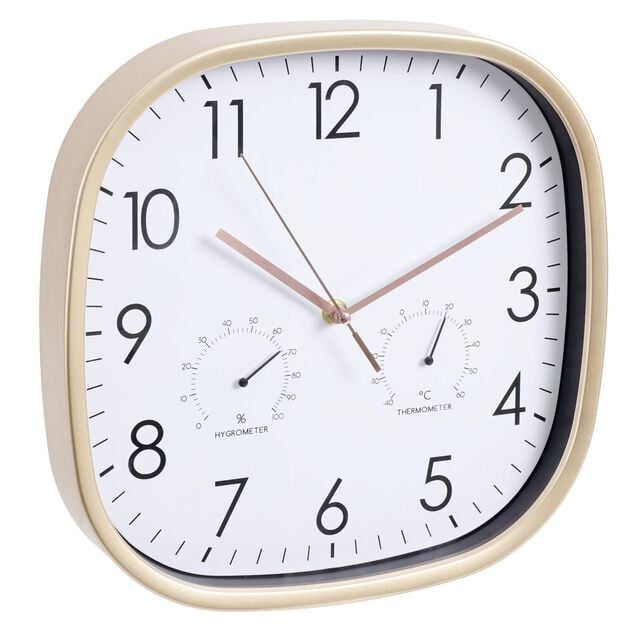 Horloge murale 3en1 barom&egrave;tre hygrom&egrave;tre &Oslash;30cm (2 mod&egrave;les)