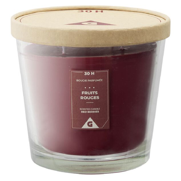 Bougie parfum&eacute;e dans verre senteur fruits rouges &Oslash;13,5xH12,5cm 30H
