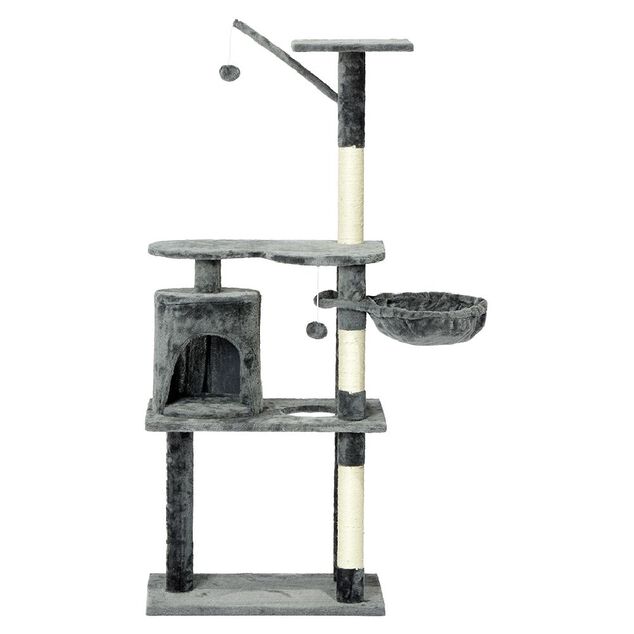 Arbre &agrave; chat XL 3 niveaux couchage griffoir H148cm