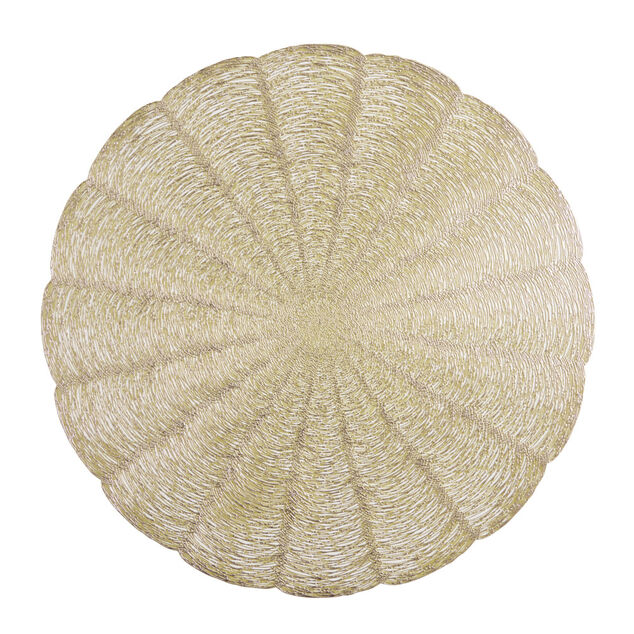Set de table rond forme fleur dor&eacute; &Oslash;38 cm