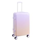 Valise cabine 32L trolley 4 roulettes d&eacute;grad&eacute; violet et rose 35x20xH55cm